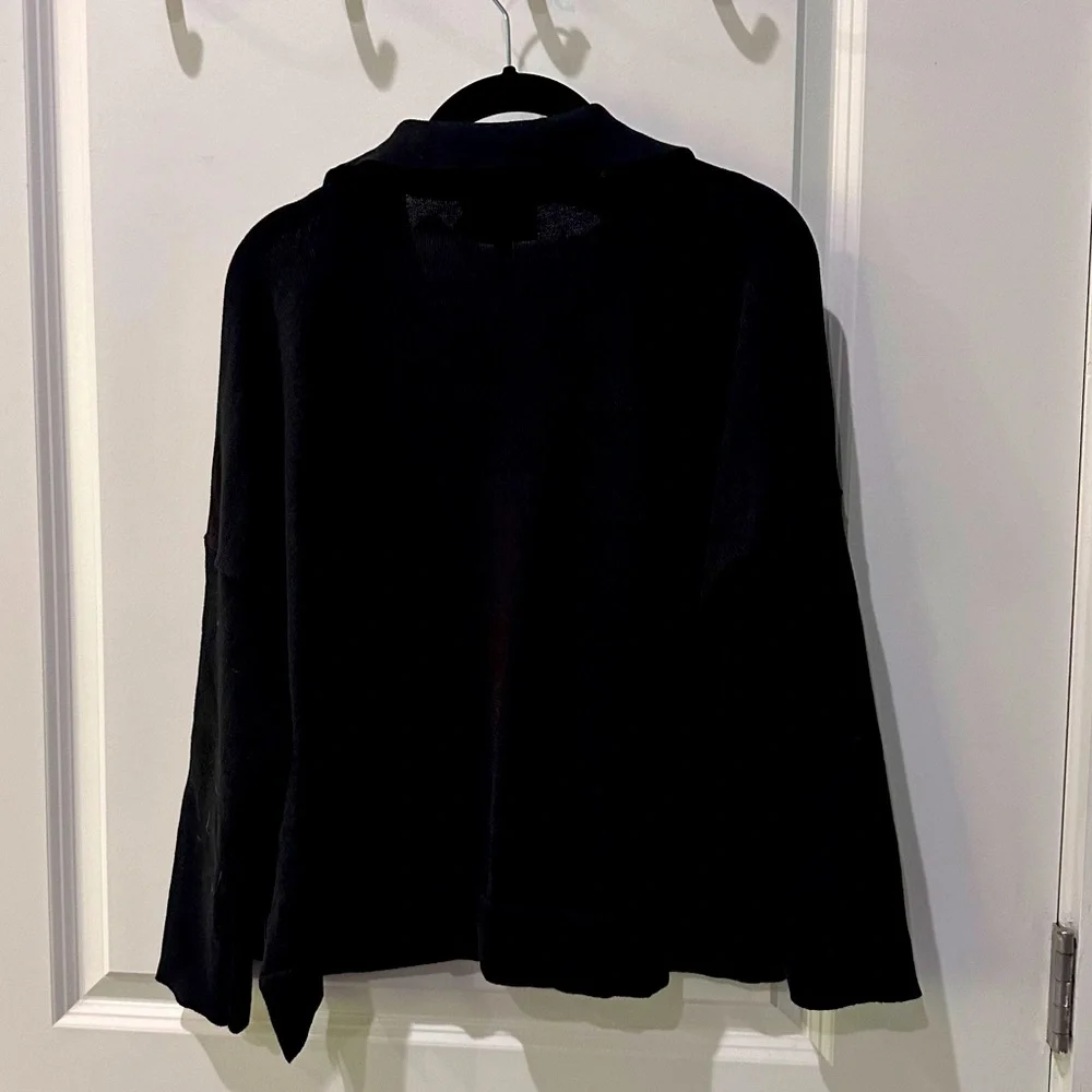 TUCKERNUCK Black Clayton Long Sleeve Knit Polo Medium / Large - Picture 9 of 11